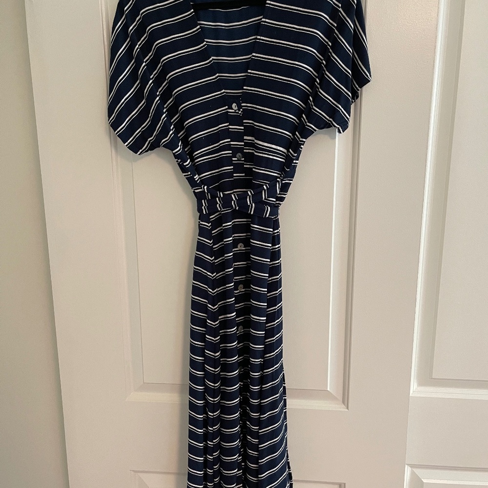 Lilya Navy / Cream Stripe Dress